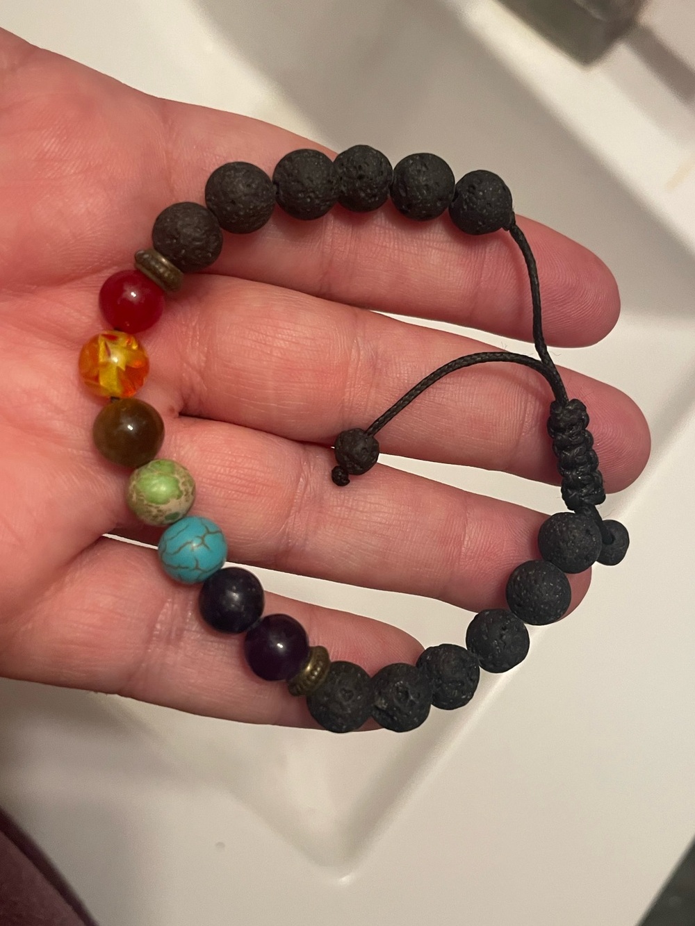 Source Unknown Multicolor Lava Bead Bracelet
